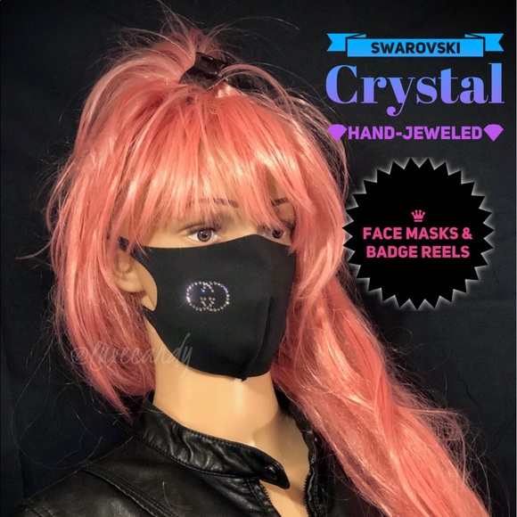 💖NEW Swarovski Crystal Face Mask w/ Heart - Picture 5 of 10